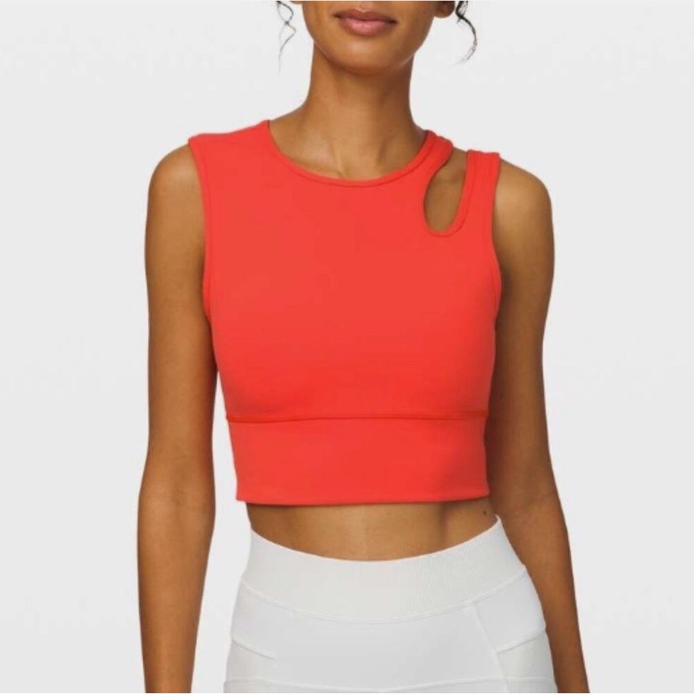Lululemon Mastered Motion Cropped Tank Thermal Red